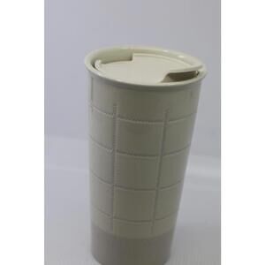 Life at Home Ceramic Travel Mug with Lid Gray Speckled Vintage Style